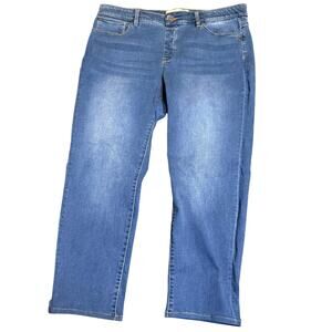 Soft Surroundings Medium Wash Stretch Straight Leg Jeans, Petite XL